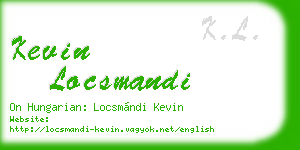 kevin locsmandi business card